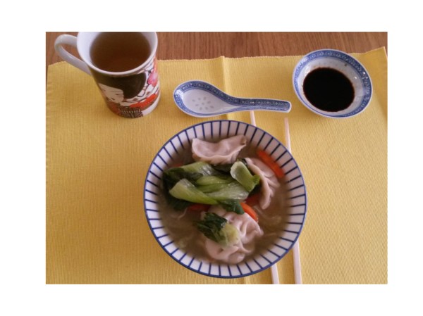 selbstgekochte Nudelsuppe mit Dumplings